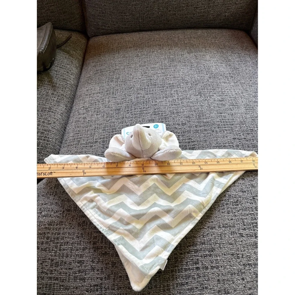 Carters Gray Elephant Chevron Baby Security Blanket Lovey Plush 67258 New